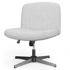 Rattantree Ergonomic Cross Legged Office Chair Armless Velvet Desk Chair