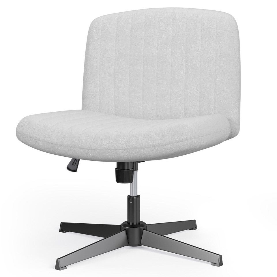 image 1 of Rattantree Ergonomic Cross Legged Office Chair Armless Velvet Desk Chair