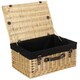 image 6 of 51cm Buff Wicker Picnic Basket with Lining Red | Red | One Size