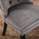 image 9 of Romsey Set of 4 Modern Velvet Dining Chairs with Solid Oak Legs