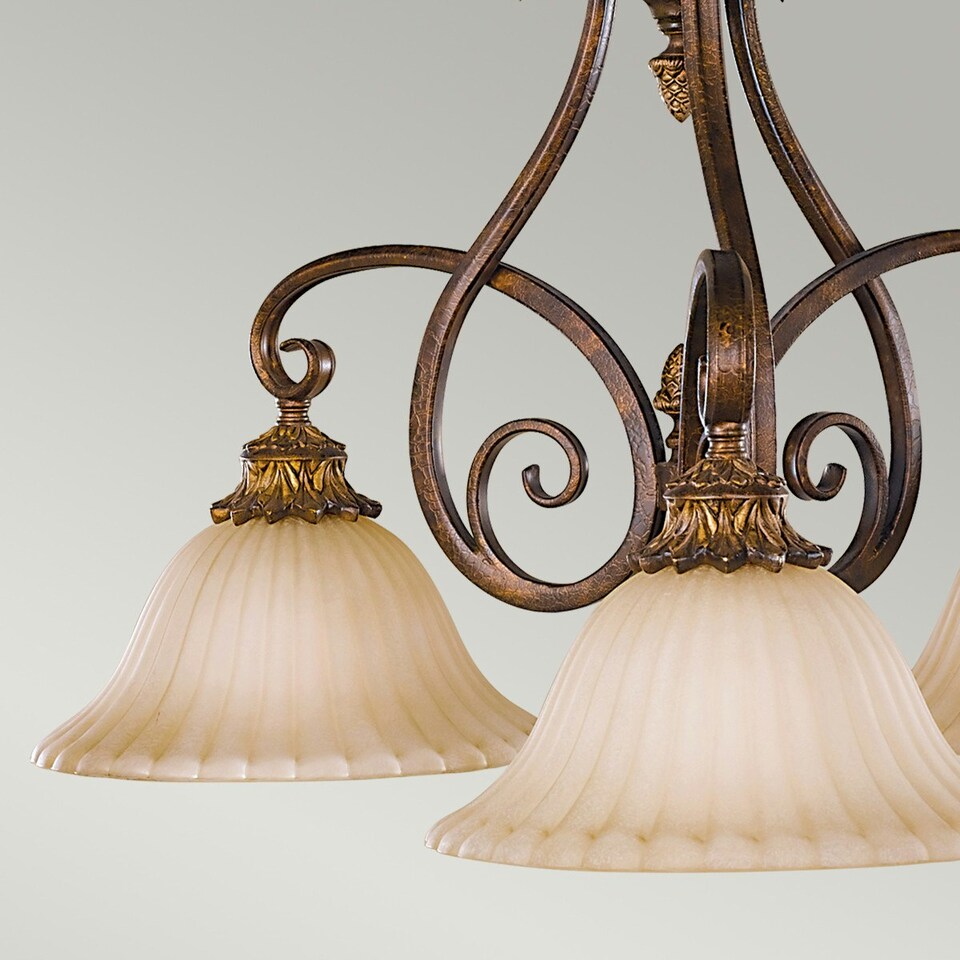 image 1 of Sonoma Valley Multi Arm Chandelier 3 Light Aged Tortoise Shell Finish, E27