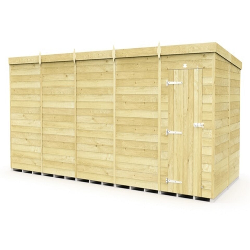 image 1 of 20 x 8 Feet Pent Shed - Single Door Without Windows - Wood - L231 x W589 x H201 cm Brown