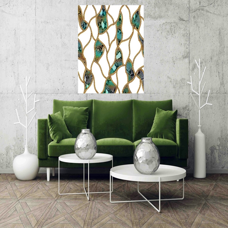 image 1 of Trendy Chains Snake and chain background ( Canvas Print) 20cm x 20cm
