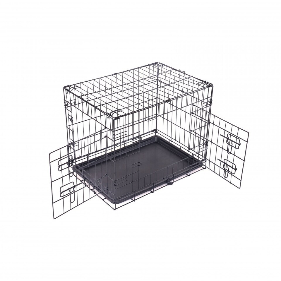 image 1 of 24" Folding Metal Dog Cage Puppy Transport Crate Pet Carrier