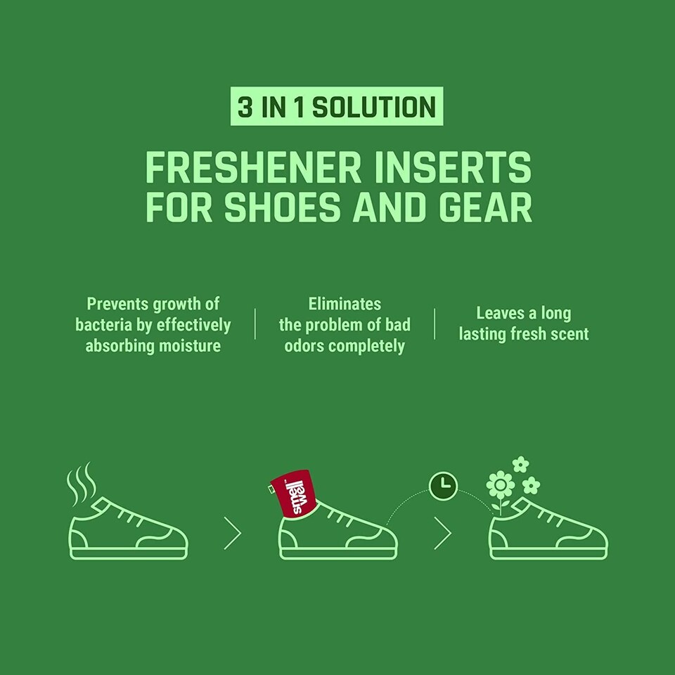 image 1 of SmellWell XL Freshener Shoe Inserts - Odour Protection for Large Shoes and Boots