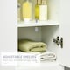 image 7 of kleankin High Gloss Tall Bathroom Cabinet with Adjustable Shelves White