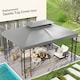 image 2 of Outsunny 3x4m Gazebo Canopy Replacement, 2 Tier Top Roof UV Cover Garden Patio Outdoor Sun Awning Shelters, Light Grey TOP COVER ONLY