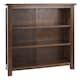 image 3 of Boston 3-Shelf Low Wide Bookcase - Rich Dark Brown Lacquer Finish with Adjustable Shelves | Brown | Dark Brown | One Size | 1