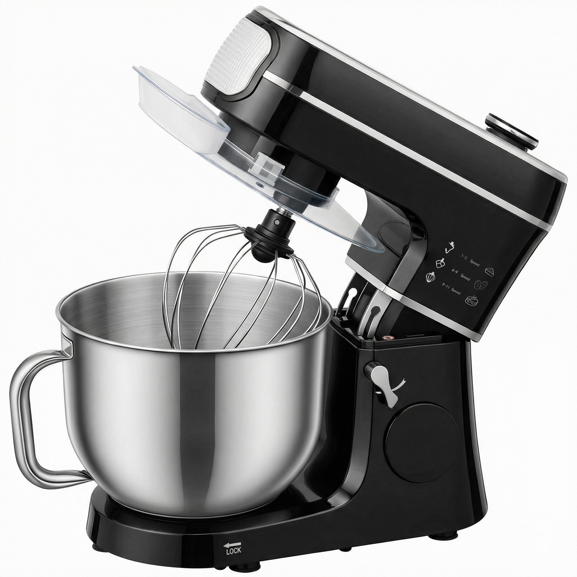 HOMCOM 6L 1400W Stand Mixer with 11 Speeds & Fermentation Function, Black