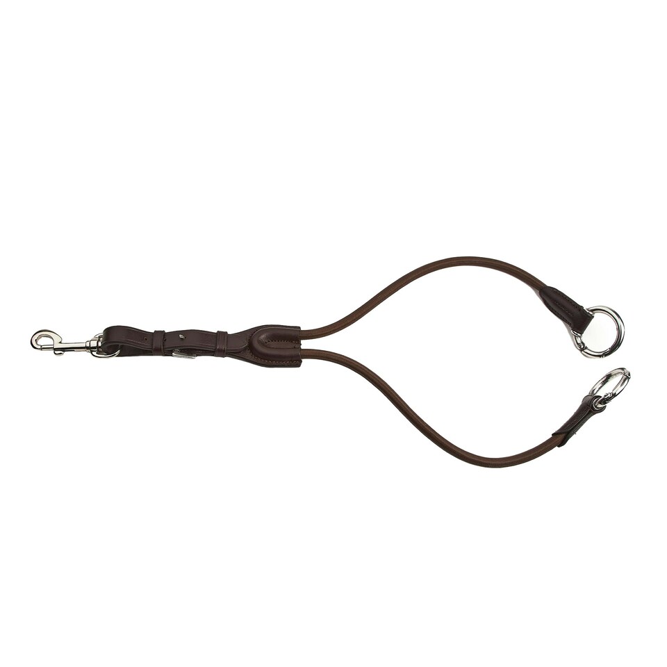Velociti Gara Elasticated Leather Horse Running Martingale - Havana - Cob