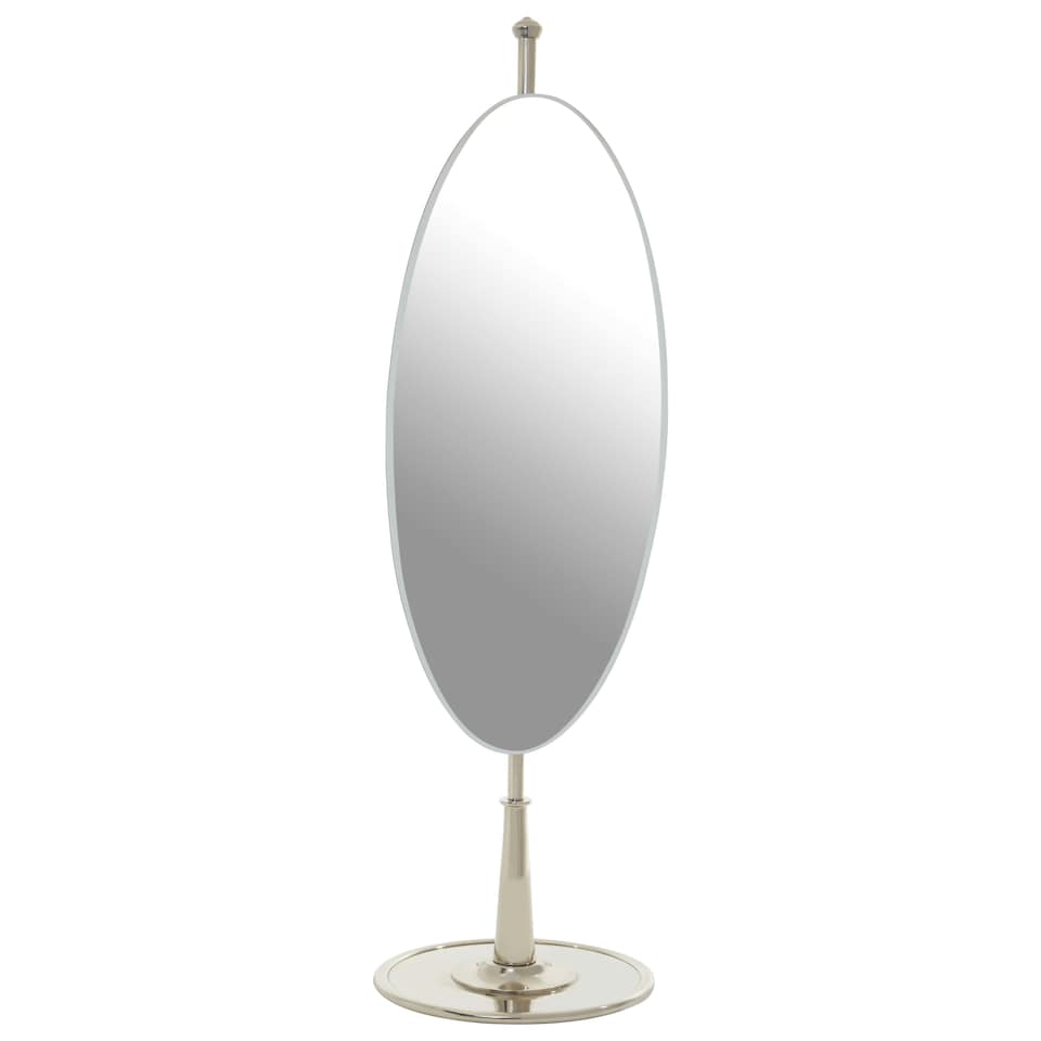 image 1 of Interiors By Premier Stylish Design Oval Mirror, Mid Century Hallway Mirror, Elegant Modern Mirror, Reflective Surface Mirror Silver