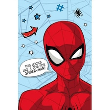 Spider-Man Microflannel Star Blanket - Blue/Red - 150cm x 100cm Blue