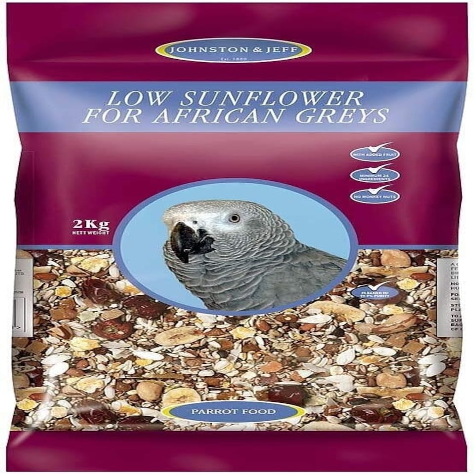 image 1 of Johnston & Jeff Low Sunflower For African Greys 2kg