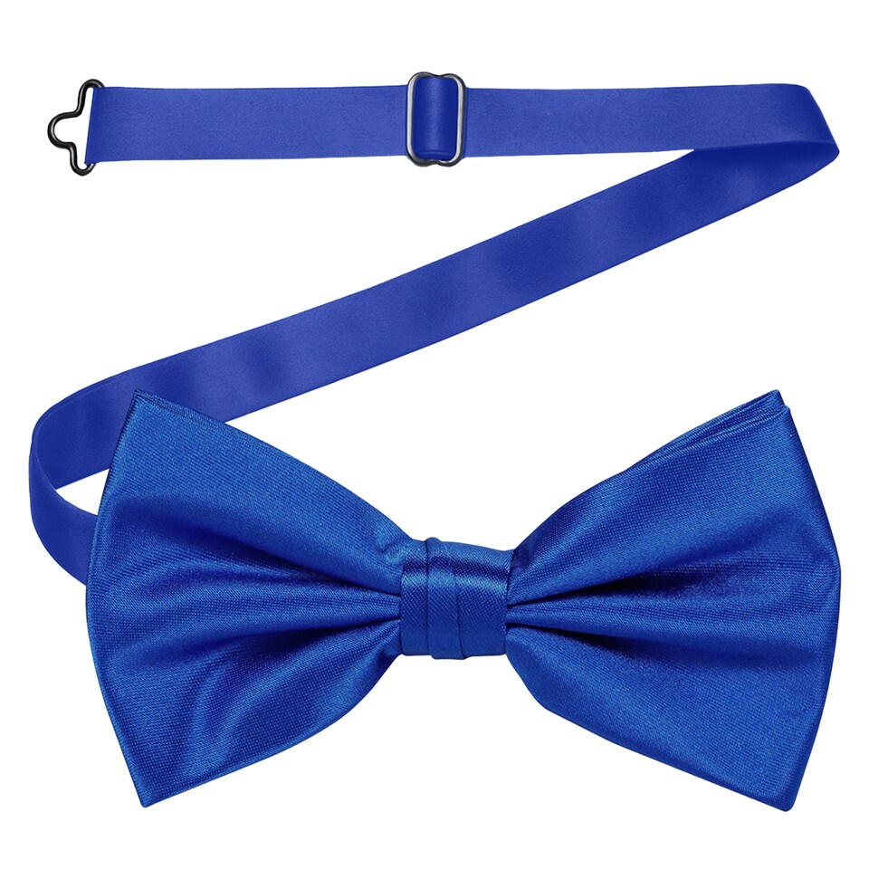 image 1 of Mens Bow Ties Colourful Plain Solid Satin Polyester Stylish Bow Ties