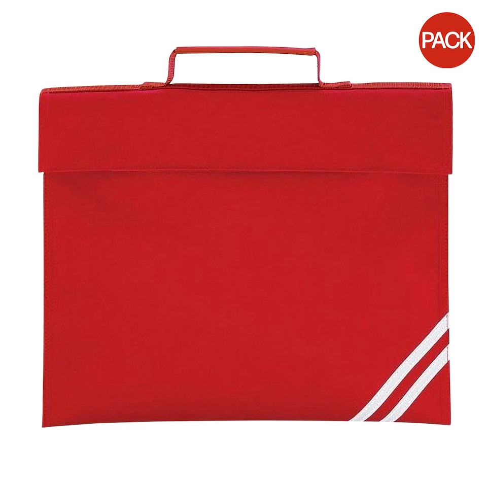 image 1 of Quadra Classic Book Bag - 5 Litres (Pack of 2) - Classic Red - One Size