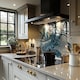 image 2 of Snow Tropical Leaves Splash Back | White
