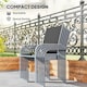 image 4 of Outsunny 7 Piece Garden Dining Set, Steel Outdoor Table and Chairs