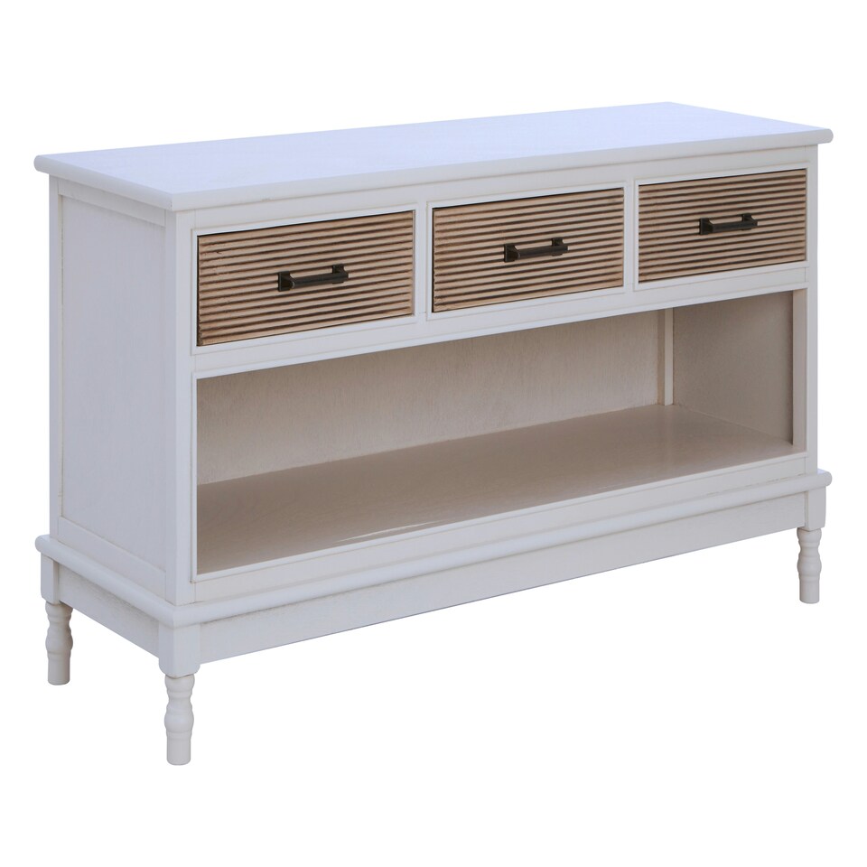 image 1 of Interiors By Premier Shaker Design 3 Drawer Cabinet, Elegant Slim Drawer Cabinet, Ample Storage Cupboard Drawer For Bedroom White