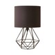 image 1 of ValueLights Modern Black Metal Basket Cage Bed Side Table Lamp With Black Fabric Shade