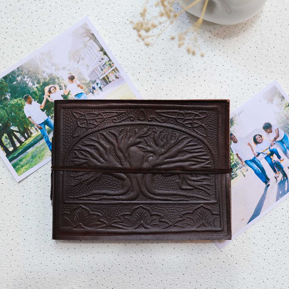 image 1 of Tree of Life Embossed Leather Photo Album