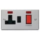 image 1 of SE HOME Polished Chrome Cooker Control 45A With 13A Switched Plug Socket & 2 Neons Black | Polished Chrome
