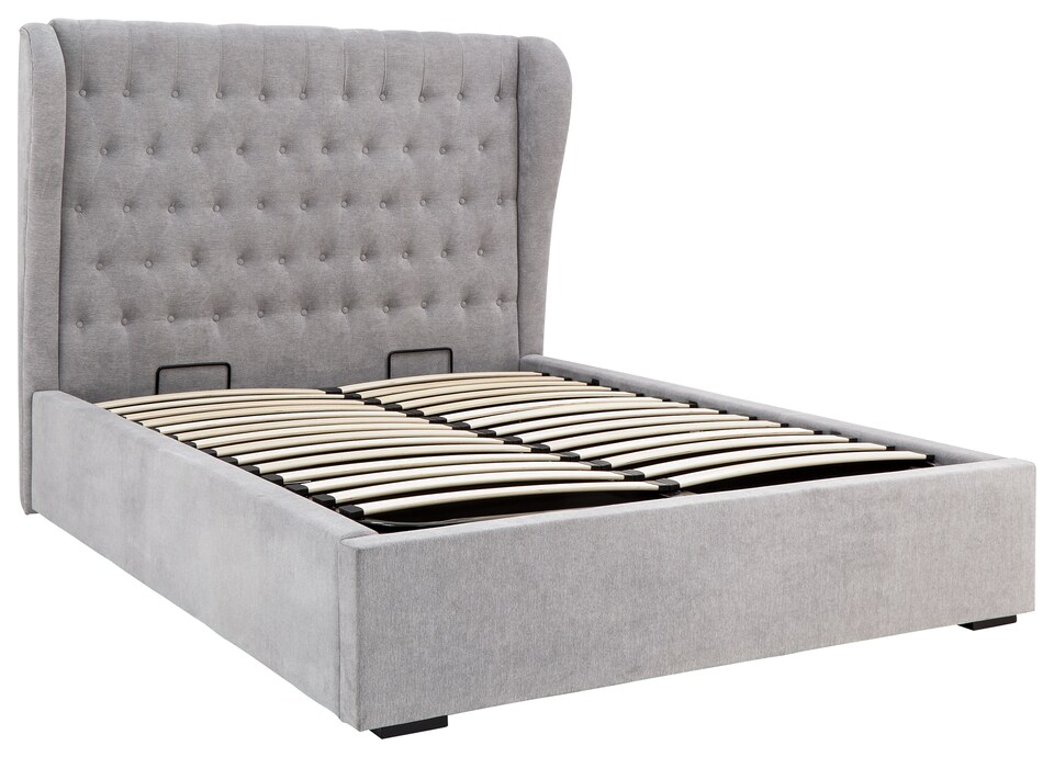 image 1 of Dakota Ottoman Storage Bed Double Platinum | Grey | Platinum