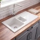 image 8 of Balterley 101cm Inset Counter Top 1.5 Bowl Fireclay Ceramic Kitchen Sink with Plain Drainer | White | White | 1