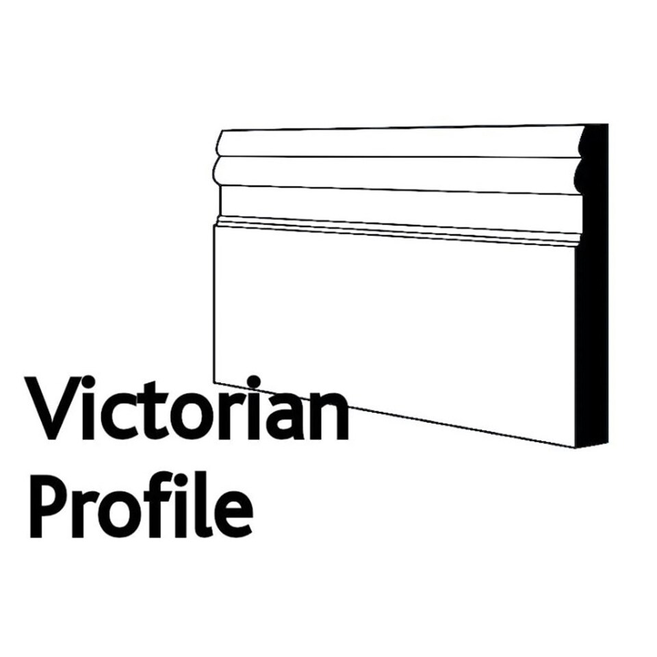 image 1 of PACK OF 10 (Total 10 Units) - 25mm x 80mm White Primed Victorian MDF Skirting Board - 4200mm Length