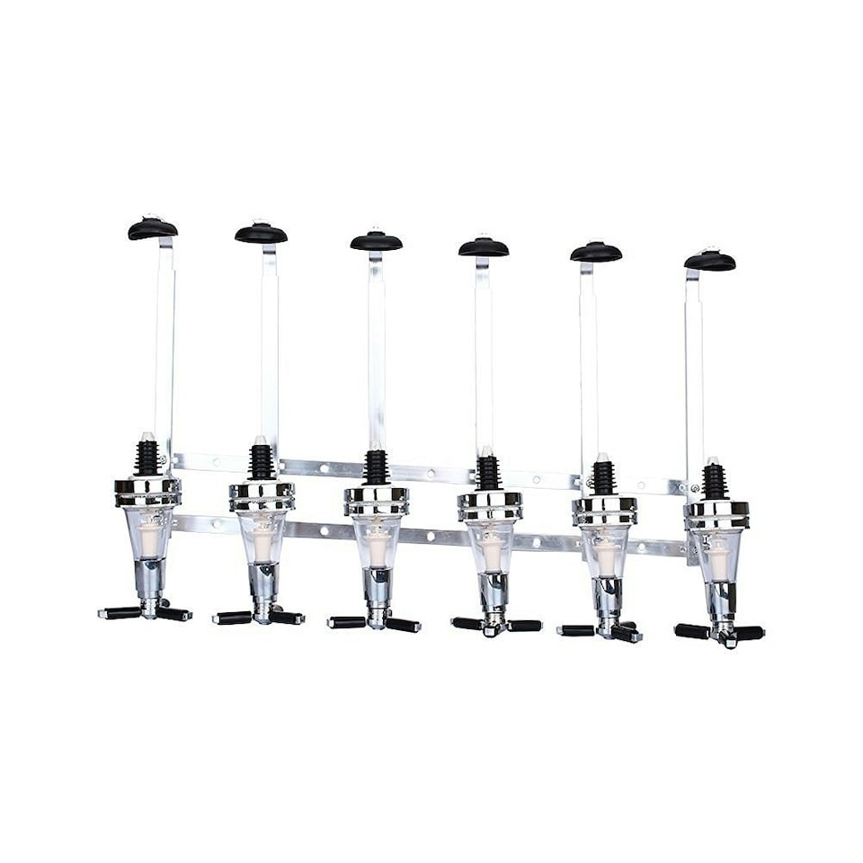 image 1 of Oypla 6 Bottle Wall Mounted Spirit Drink Dispenser Bar Shot Optics Measurer