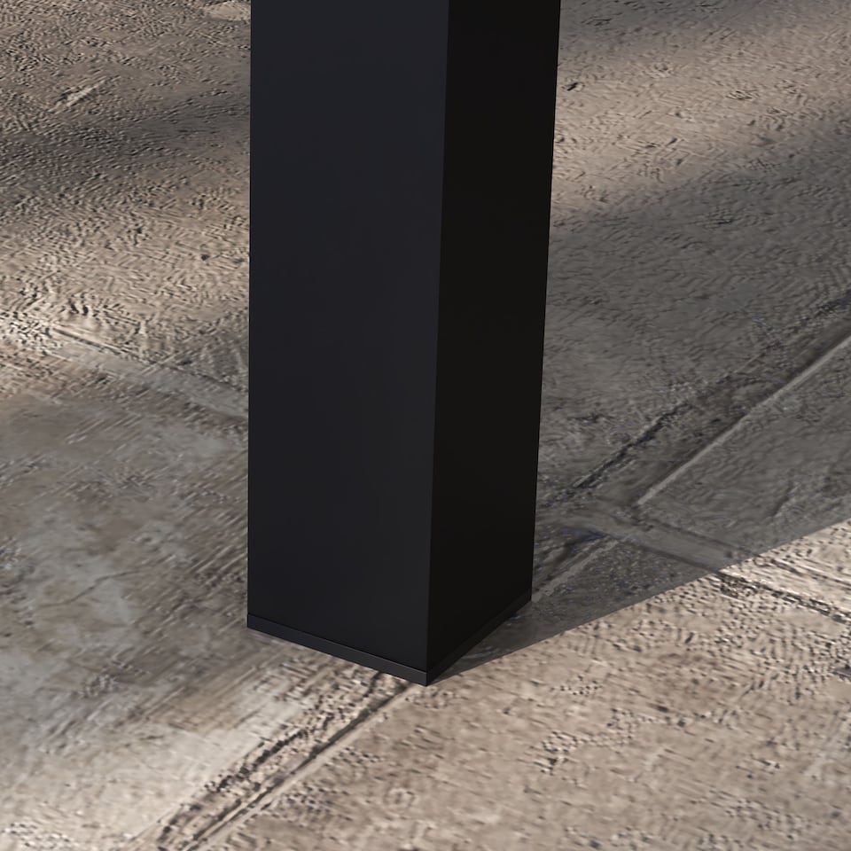 image 1 of Outsunny Aluminium Outdoor Coffee Table Patio Table with Slat Top, Black