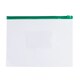 image 1 of Pack of 12 A5 Clear Zippy Bags with Green Zip