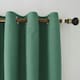 image 2 of Emerald Green Linen Blackout Eyelet Curtains - 46x54 Inch Drop - Pair Green