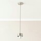 image 1 of ValueLights Brianna Brushed Chrome Cap Detail Adjustable Single Pendant Ceiling Light Black