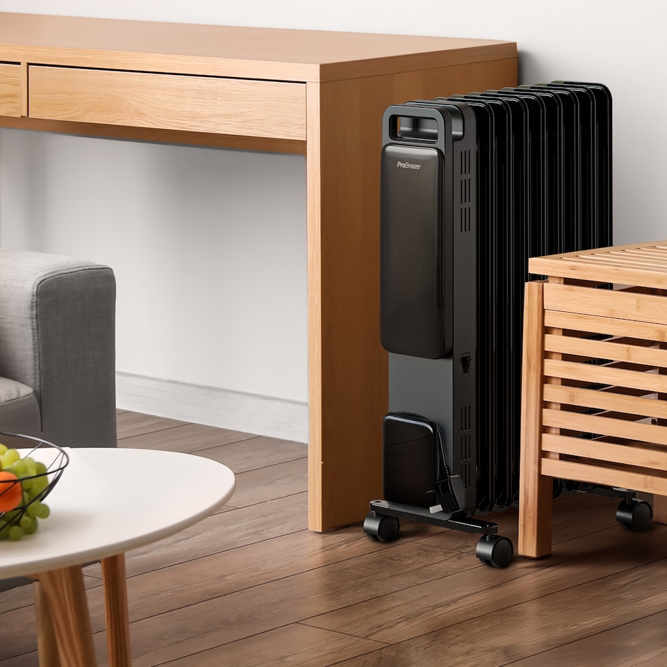 image 1 of Pro Breeze 2500W 11 Fin Oil Filled Radiator with Digital Display and Smart App Control Black