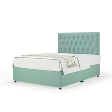 Duckegg Plush Velvet No Drawer Divan Base and Lona Headboard Super King