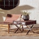 image 4 of Interiors By Premier Brown And White Genuine Cowhide One Drawer Table,Storage Table With Metal Crossed Legs,Small End Table Brown