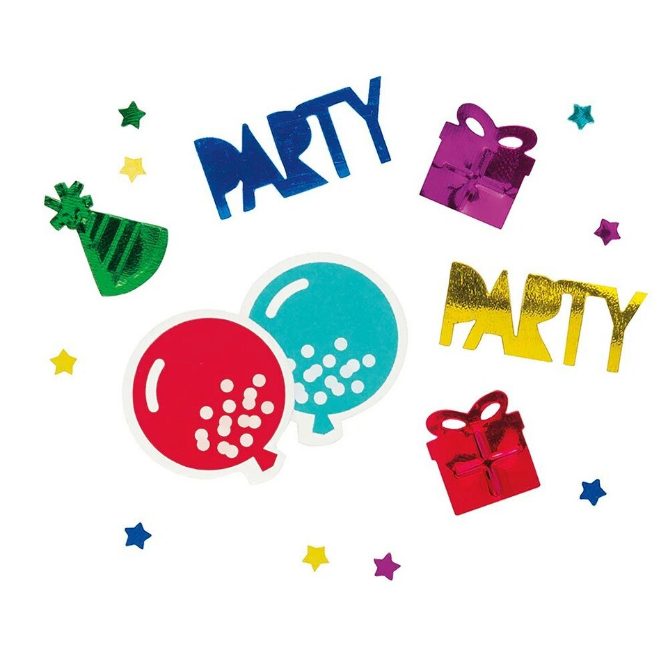 Unique Party Foil Shapes Birthday Confetti - Multicoloured - One Size