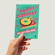image 3 of Old But Cool Vinyl Record Player Green Pink Birthday Greeting Card