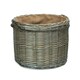 image 1 of Medium Antique Wash Round Storage Log Basket