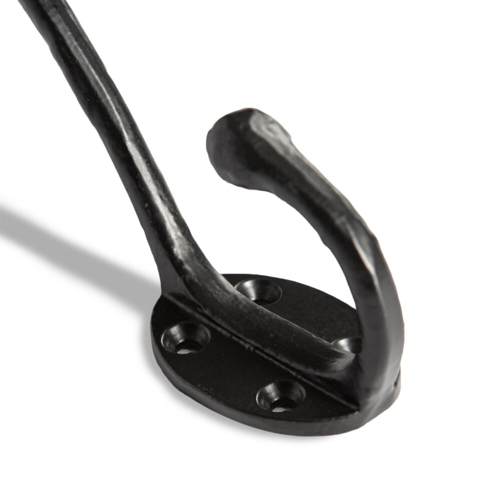 image 1 of Hammer & Tongs Rounded Hat & Coat Hook - W35mm x H125mm - Black