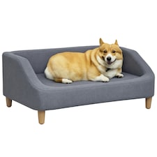 PawHut Dog Sofa Bed Cat Sofa w/ Soft Cushion for Small Medium Large Dogs Grey