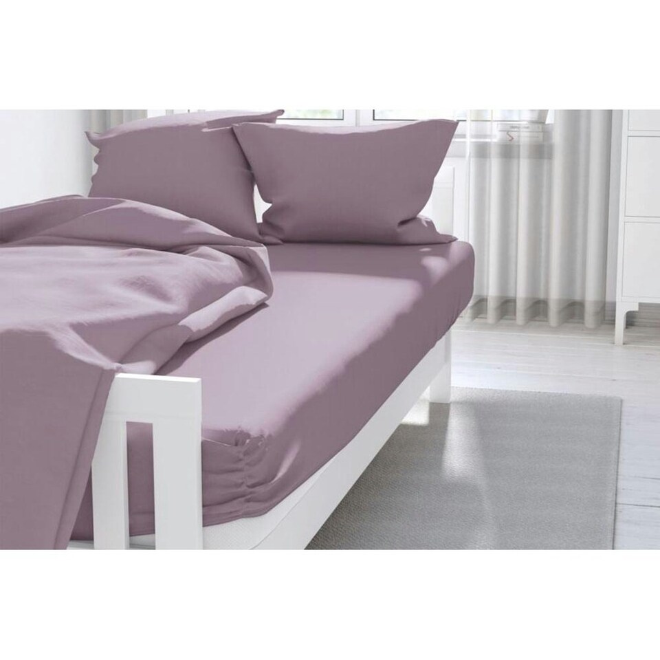 image 1 of Belledorm 400 Thread Count Egyptian Cotton Fitted Sheet - Mulberry - Single