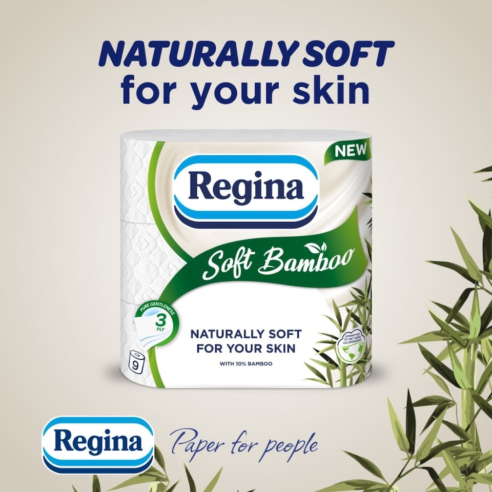 image 1 of Regina Soft Bamboo Toilet Tissue 45 Rolls Naturally Soft Big Family Pack