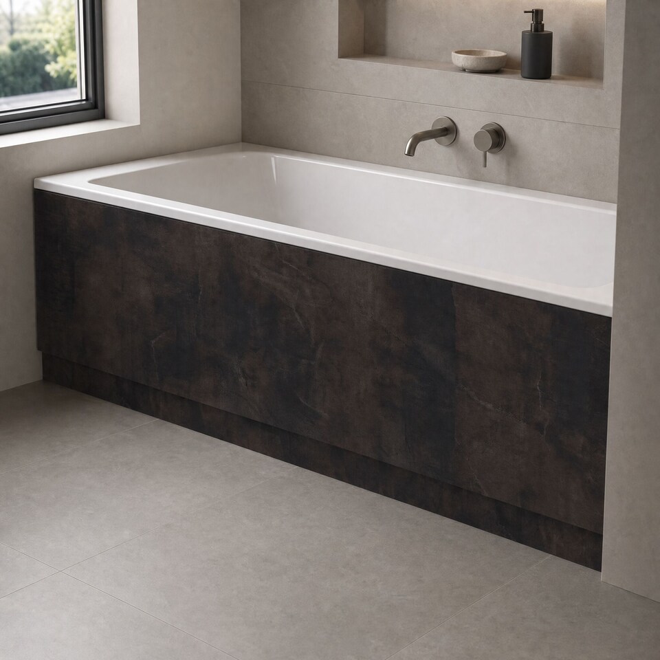 image 1 of Balterley Edge/Power Straight Front Bath Panel & Plinth | Grey | Metallic Slate | 1