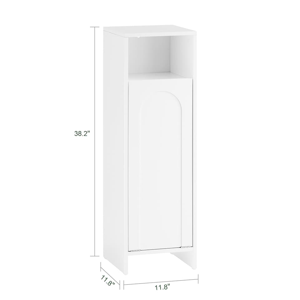 image 1 of SoBuy Bathroom Storage Cabinet with Removable Laundry Basket, White, 11.8x11.8x38.2 inches, 15.8 kg - BZR161-W