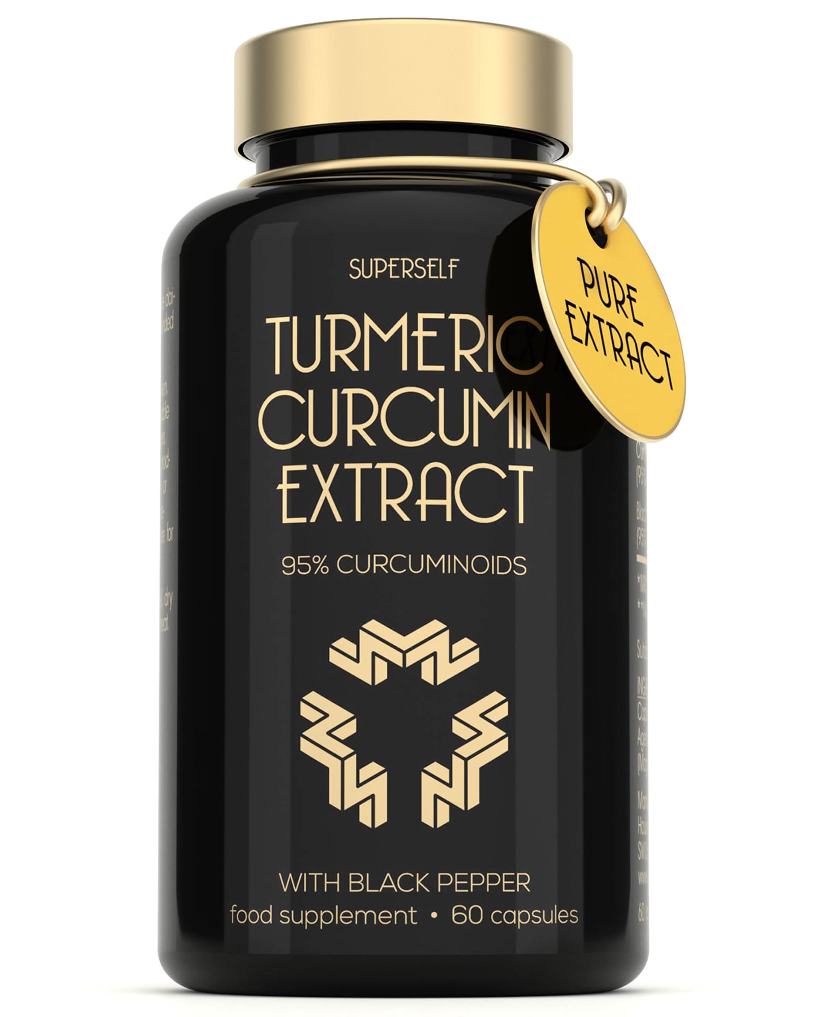SuperSelf Turmeric Supplement - High Strength Curcumin 60 Capsules