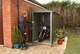 image 2 of 9 x 4 ft Trimetals ProtectaBike 940 Pent Roof Metal Motorcycle Garage - Double Door - Police Approved | Green