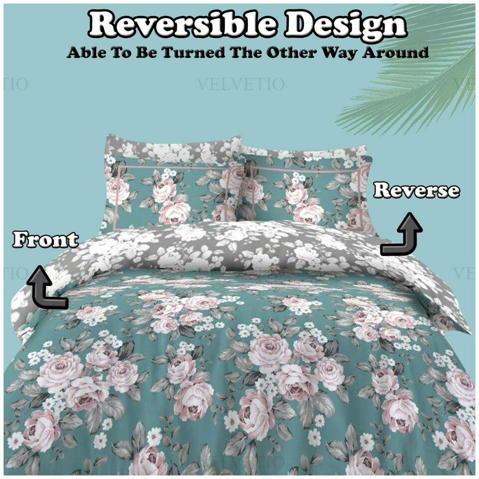 image 1 of VELVETIO Wilson Complete Duvet Cover Set with Fitted Sheet Breathable Bedding Quilt