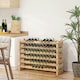 image 2 of HOMCOM 72 Bottle Shelf Wine Rack Holder Stand, Storage Pine Wood