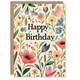 image 1 of Floral Pattern Flower Botanical Illustration Her Birthday Card